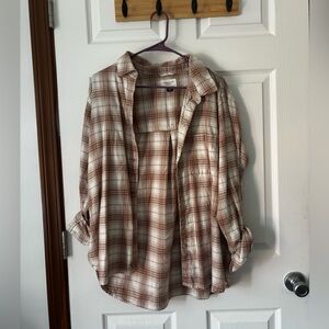 AE Oversized Flannel Shirt Size Medium